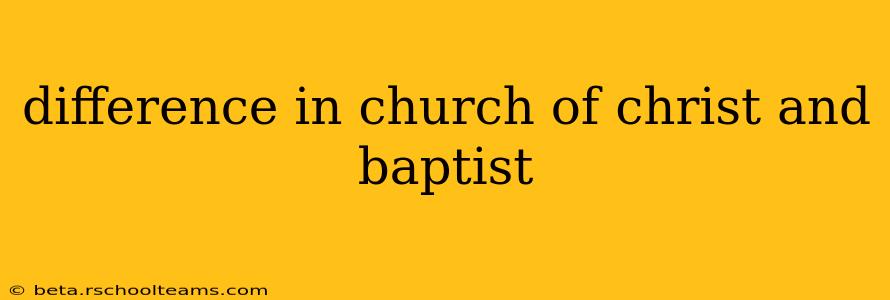 difference in church of christ and baptist