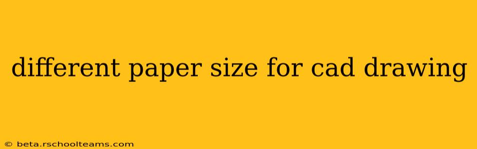 different paper size for cad drawing