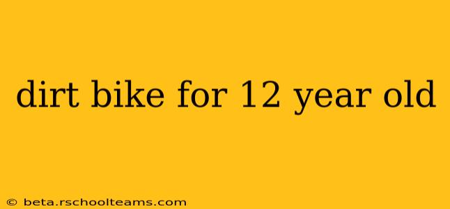 dirt bike for 12 year old