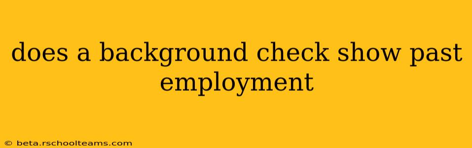 does a background check show past employment
