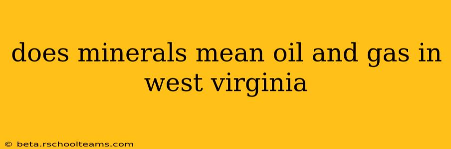 does minerals mean oil and gas in west virginia