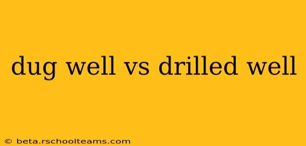 dug well vs drilled well