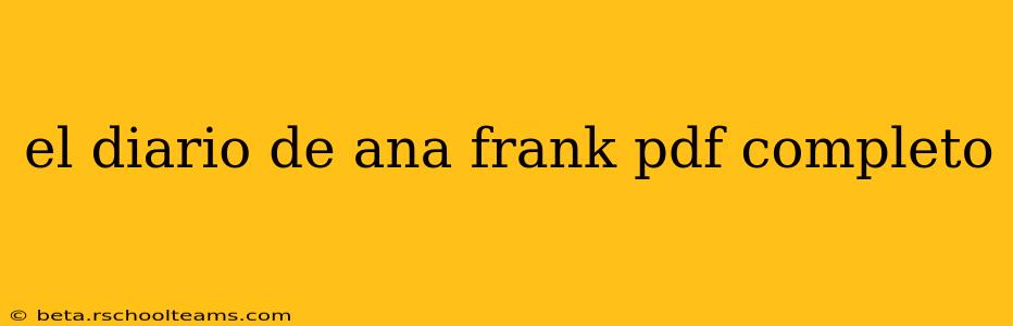 el diario de ana frank pdf completo