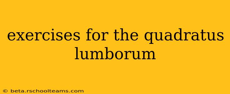 exercises for the quadratus lumborum