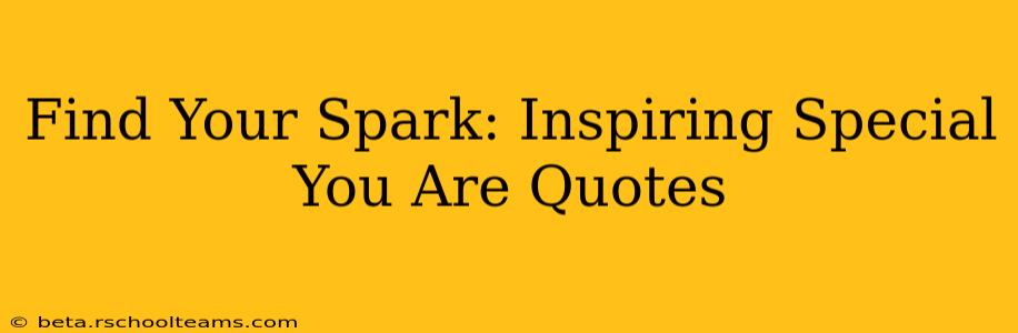 Find Your Spark: Inspiring Special You Are Quotes