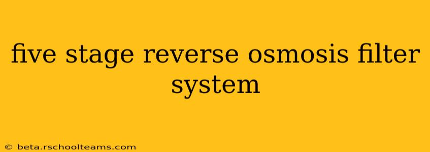 five stage reverse osmosis filter system