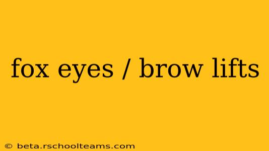 fox eyes / brow lifts