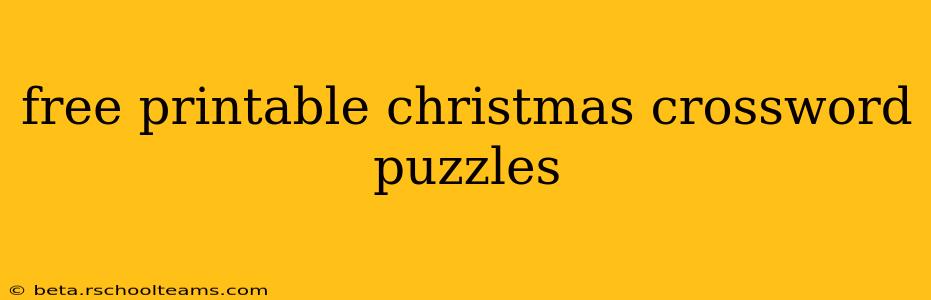 free printable christmas crossword puzzles