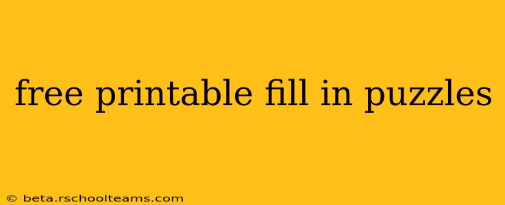 free printable fill in puzzles