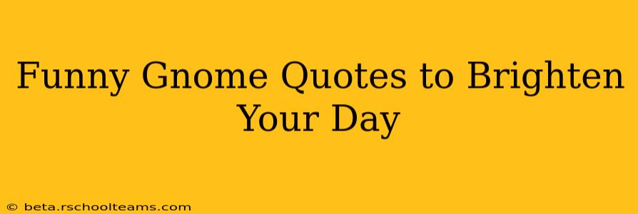 Funny Gnome Quotes to Brighten Your Day