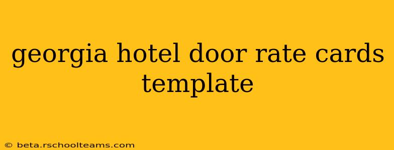 georgia hotel door rate cards template
