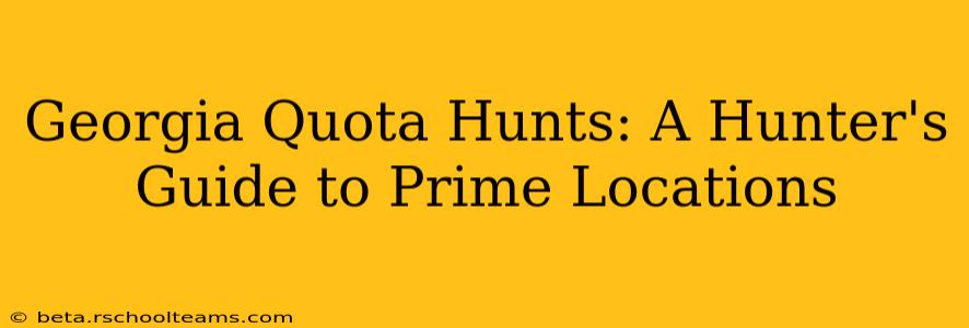 Georgia Quota Hunts: A Hunter's Guide to Prime Locations
