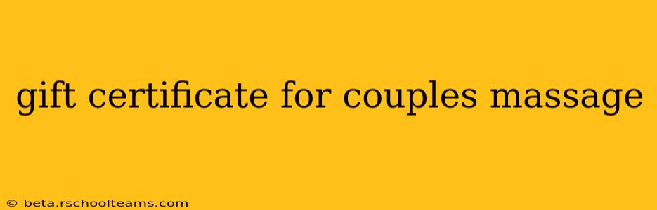 gift certificate for couples massage