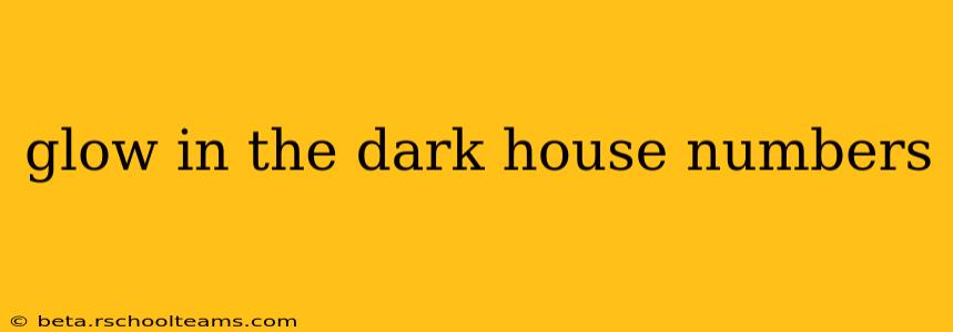glow in the dark house numbers