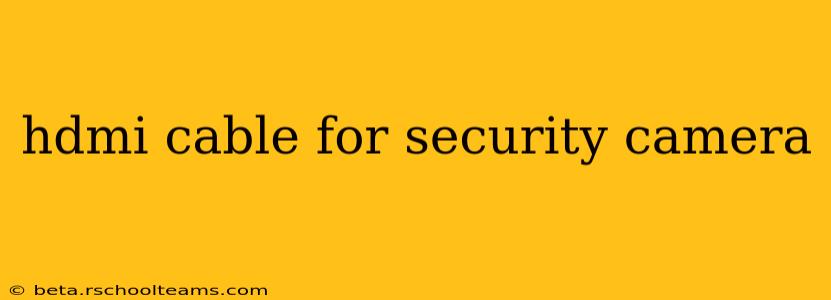 hdmi cable for security camera