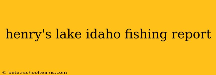 henry's lake idaho fishing report