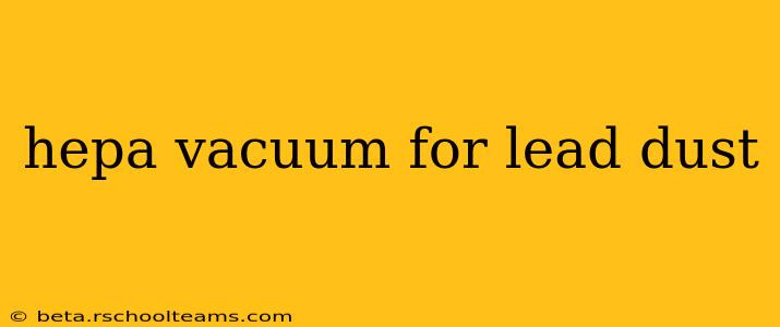 hepa vacuum for lead dust