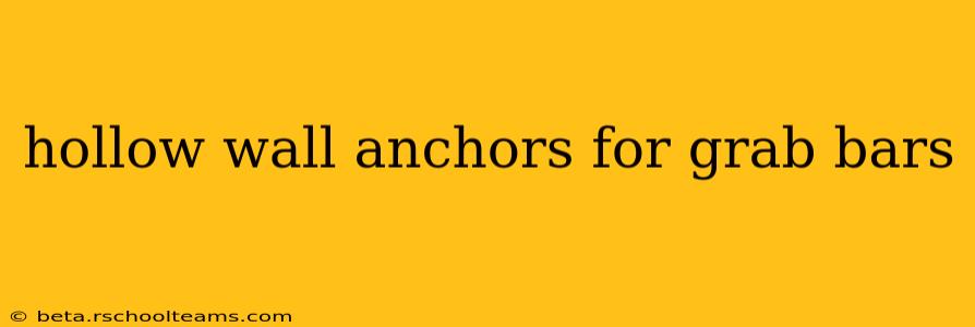 hollow wall anchors for grab bars