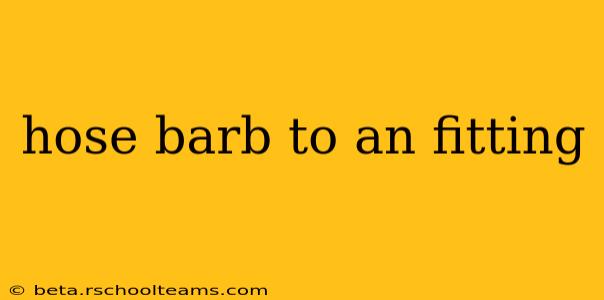 hose barb to an fitting
