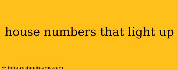 house numbers that light up