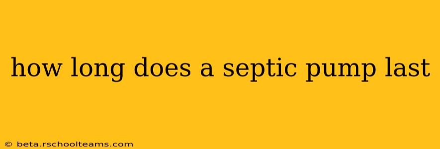 how long does a septic pump last
