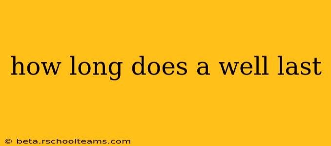 how long does a well last