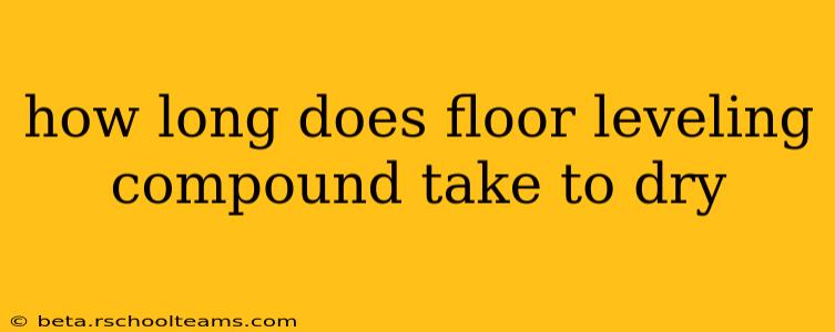 how long does floor leveling compound take to dry