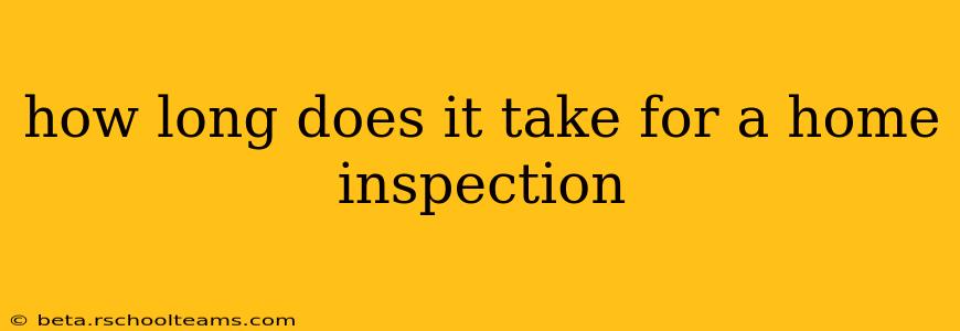 how long does it take for a home inspection