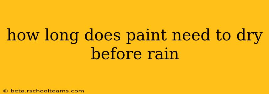 how long does paint need to dry before rain