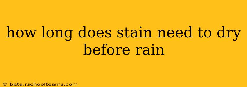 how long does stain need to dry before rain