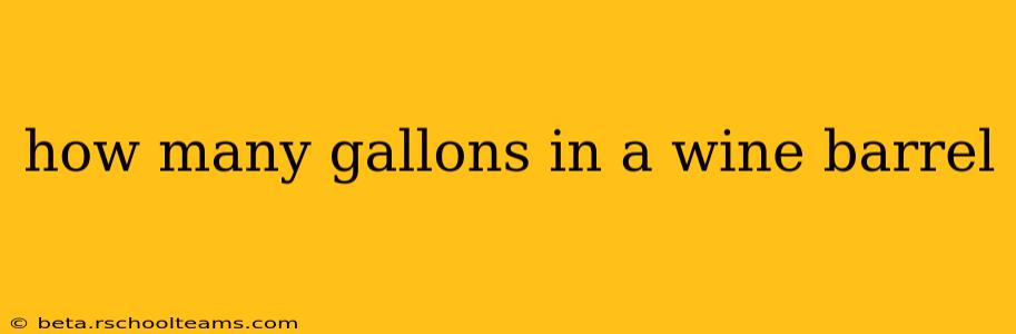 how many gallons in a wine barrel