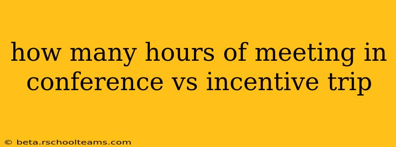 how many hours of meeting in conference vs incentive trip
