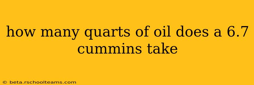how many quarts of oil does a 6.7 cummins take