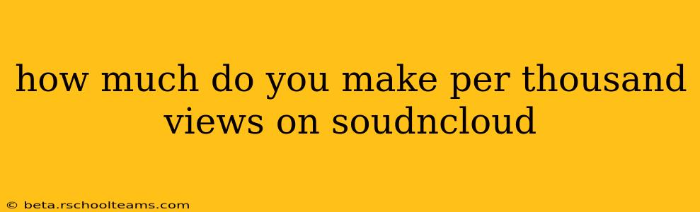 how much do you make per thousand views on soudncloud