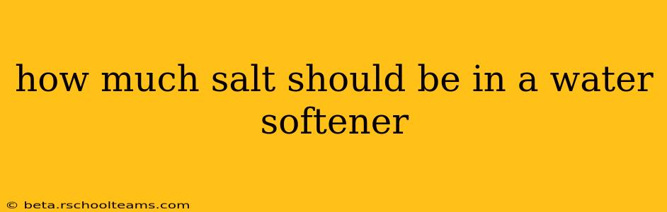 how much salt should be in a water softener