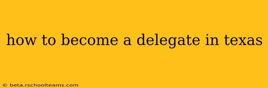 how to become a delegate in texas