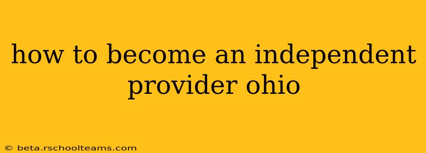 how to become an independent provider ohio