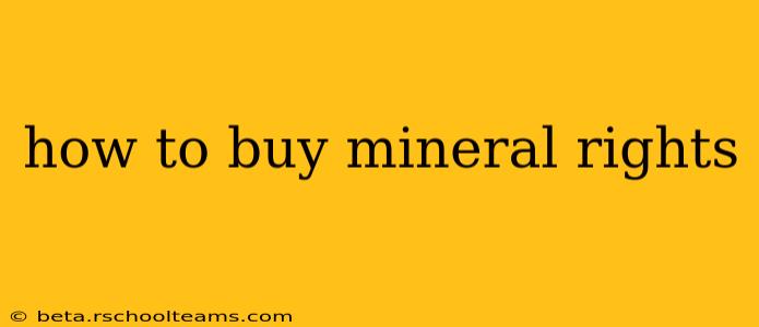how to buy mineral rights