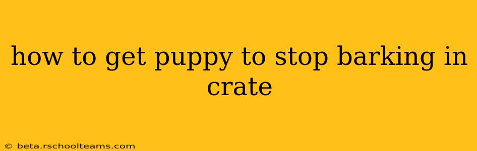 how to get puppy to stop barking in crate