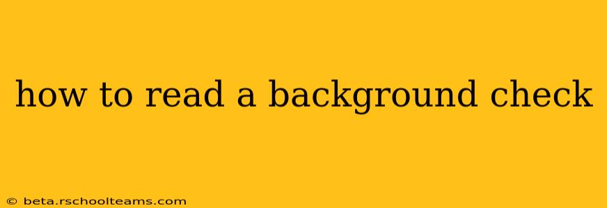 how to read a background check
