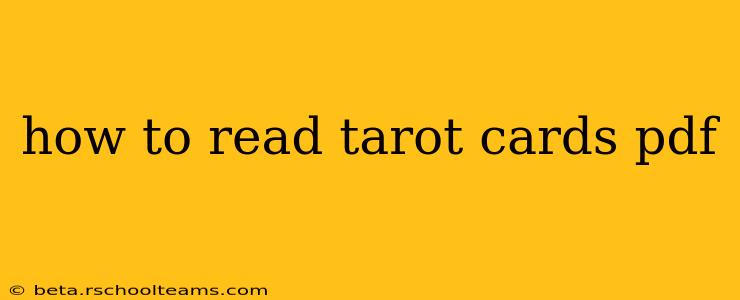 how to read tarot cards pdf