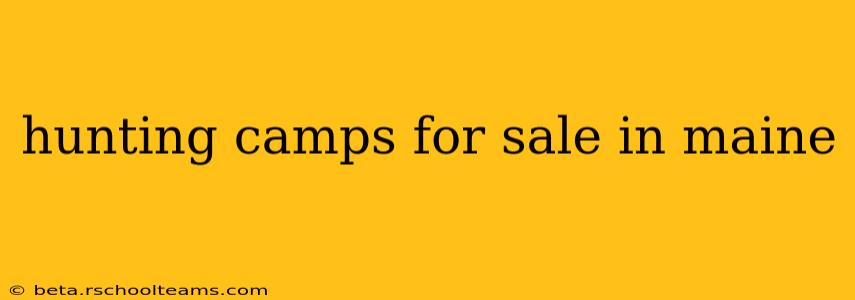 hunting camps for sale in maine