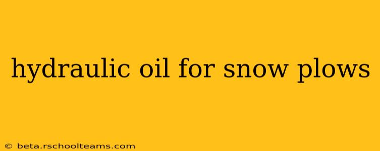 hydraulic oil for snow plows