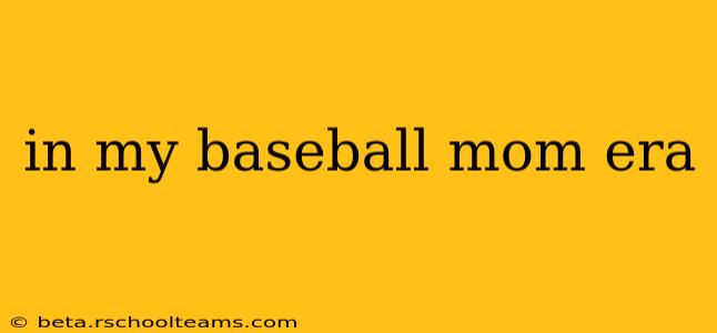in my baseball mom era