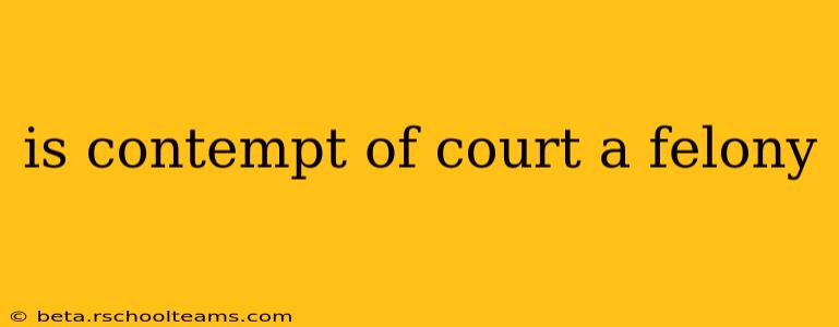 is contempt of court a felony