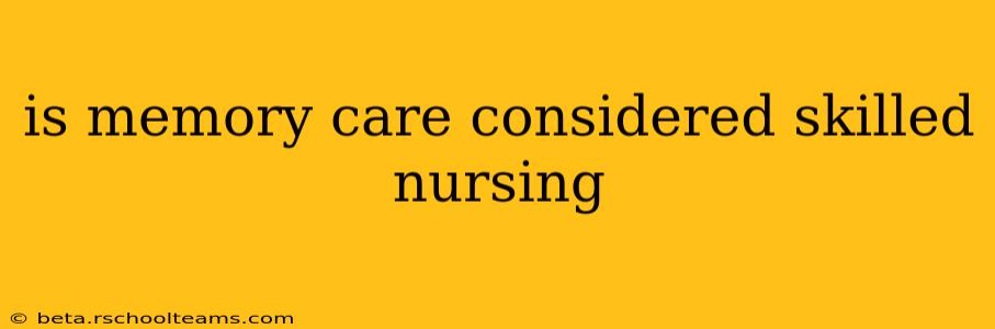 is memory care considered skilled nursing