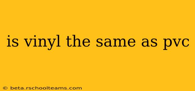 is vinyl the same as pvc