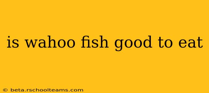 is wahoo fish good to eat