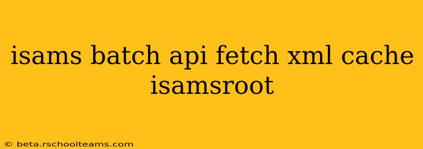 isams batch api fetch xml cache isamsroot