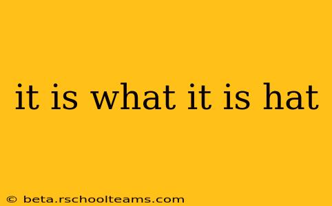 it is what it is hat